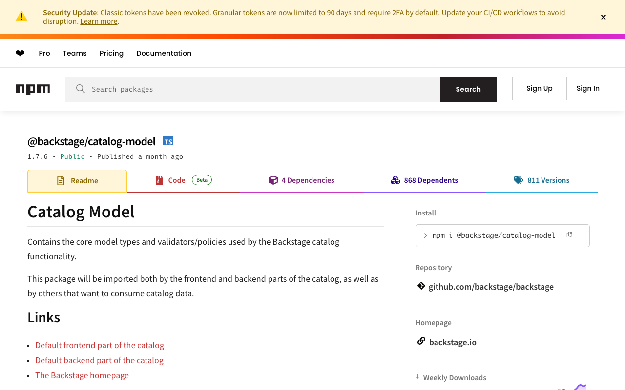 @backstage/catalog-model screenshot 2